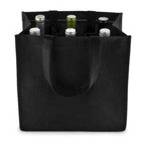 Product: Reusable 6 Bottle Wine Tote Bags, Item # CWT6BGB7BL